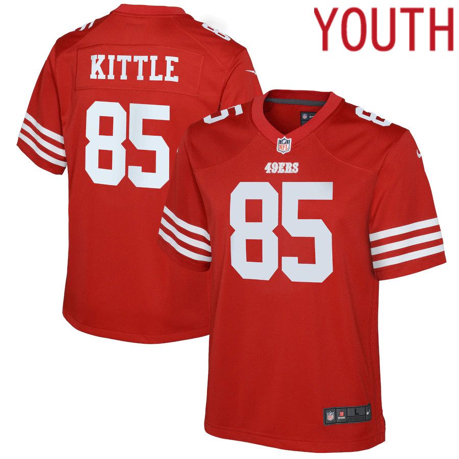 Youth San Francisco 49ers #85 George Kittle Nike Scarlet Game NFL Jersey->youth nfl jersey->Youth Jersey